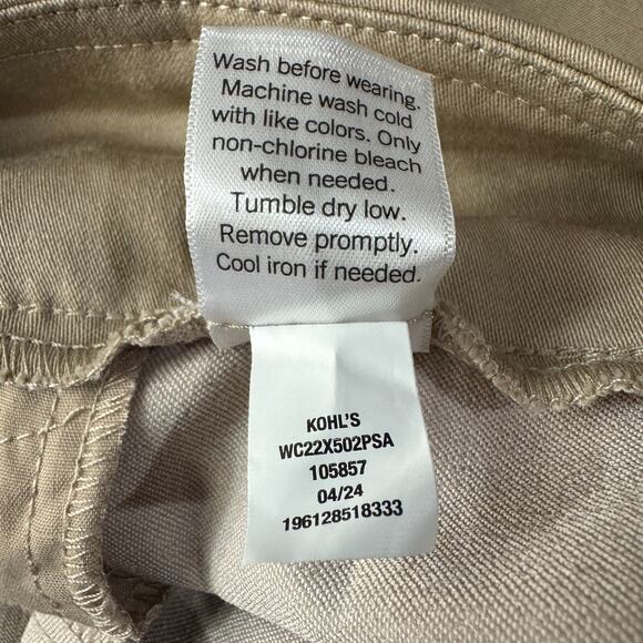 Croft & Barrow SZ 20W Straight Pants Stretch Pull-On Mid-Rise Flat Front Pockets - Picture 10 of 10